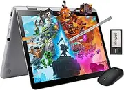Samsung 12.2" FHD 2-in-1 Touchscreen Chromebook Plus Laptop for Business&Students, Intel Dual-Core, 4GB RAM, 224GB Storage(64GB eMMC+160GB Docking Station Set), Stylus Pen, Wireless Mouse, Silver