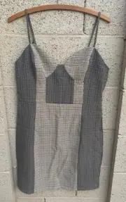 Lush Plaid Mini Dress Sz Large - Tank Top Straps - Clueless Vibes - NWT