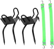 [Sosoport] 2pcs Tree Climbing Tool Hook Tool Metallic Boots Tree Climbing Gaffs Climbing Tree Grip Pole Climbing Hook Tree Climbing Stairs Pole Climbing Equipment Spikes Shoes Steel Black Ear