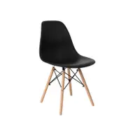 Foret Dining Chairs 2x Replica Retro Home Office Cafe Kitchen Beech Wooden Black