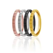Silicone Wedding Stackble Lines Ring Set - Metal by ROQ for Women - 4 x 11 mm Ring