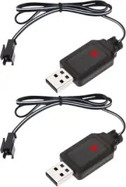 2Pcs USB Power Charger Cable SM 2P Plug 7.2V 250Ma Output Nickel Cadmium Nickel