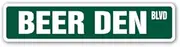 [SignJoker] Beer DEN Street Sign Beer breweries keg chill Cooler Fridge Beverage Liquor Gift Wall Plaque Decoration