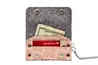 Handmade Biker Wallet with Chain, Vegan Leather, Cards Holder, Anti-Theft Purse