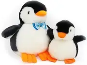 [2pcs Pack] Soft Plush Penguin Stuffed Cute Baby Animal Dolls and Keychain, Ideal Party Souvenir Kids Boys Girls Girlfriend Valentines Day Christmas Birthday Gifts Toy Lot (Black)
