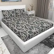 RD TREND® Queen Size Bedsheet for Double Bed, Microfiber Double Bedsheet 90X90 Inches with 2 Pillow Cover 18X28 Inches Brown Snack