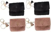 [Ipetboom] 4pcs Mini Wallet Keychain for Women Cute Coin Purse Small Change Holder Durable Coin Pouch for Daily Use and Travel Organizes Small Items Easily