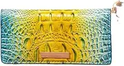 [Hemasa] Women's Colourful Wallet with Coin Pockets Leather Purse Female Ladies Wallets Long Money Bag, Yellow Blue, M, Casual