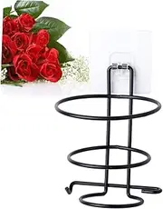 Healeved Hair Dryer Holder Wall-mounted Hair Dryer Rack Iron Art Durable Shiny Scratch Proof Multi-function Storage for Bathroom