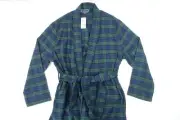 CLUB ROOM PLAID GREEN BLUE SMALL MEDIUM LOUNGE SLEEP FLANNEL ROBE MENS NEW
