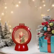 SINT Red Round Snow Globe Lantern, Lighted Water Glittering, USB/Battery