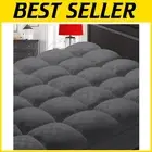 Soft Microfiber Queen Mattress Topper with Box Quilted Design - Easy Care