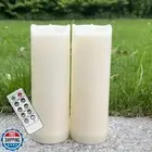 EZiGarden 2 Pack LED Flameless Candles with Remote Battery Operated Outdoor L