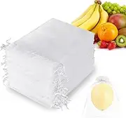 100Pcs Fruit Protection Bags 6x8 inch,Netting Cover Bags with Drawstring,Organza Fruit Netting Bags,Garden Plant Fruit Protectors Pest Barrier Bag for Mangoes Tomatoes Fruit Trees Veggies (White)