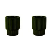 2x Maine & Crawford Siri 13x11cm Ceramic Plant Pot Home/Garden Decor Olive Green