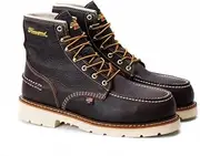 [Thorogood] 1957 Series 6” Waterproof Steel Toe Work Boots for Men - Full-Grain Leather with Moc Toe, Comfort Insole, and Slip-Resistant Heel Outsole; EH Rated