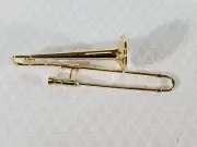 Miniature Trombone 3 1/4" Instrument Prop Model 1:12 Scale Metal with Case