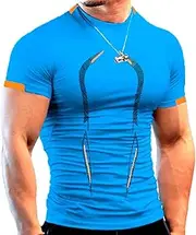 [SARGE] 2022 Summer Gym Shirt Sport T Shirt Men Quick Drying Running Shirt Men Workout Training Tees Fitness Tops T-Shirt Fitness Tops Royal Blue