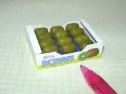 Miniature Case of Kiwi Fruit (1 5/8" x 1 1/4" x 7/16"): DOLLHOUSE 1:12 Scale