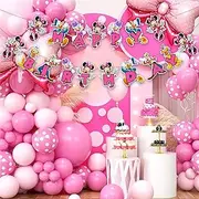 Mine Muse Happy Birthday Banner – Cute Pink Party Decoration for Girls, Themed Hanging Garland for Kids Birthday & Mine Muse Celebrations