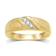 9kt Yellow Gold 0.10ct Diamond Men's Ring