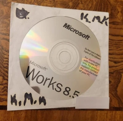 Microsoft Works 8.5 & Office S&T 2003 CD Software w/COA Product Key, Sealed
