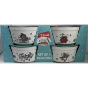 NIB Set Of 4 Disney Lilo & Stitch Winter Themed Ramekin Cups