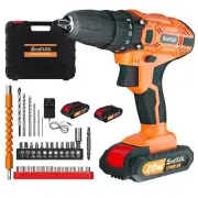 21V Cordless Drill 25 1 Torque Setting With 2 Batteries 29 Accessories,