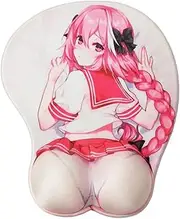 3D Mousepads Ergonomic Anime Mouse Pad Funny Gel Mouse Mat Gaming Mouse Pad with Wrist Rest Red, Gifts for Boyfriend