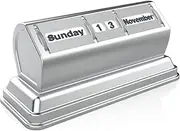 Metal Desk Perpetual Calendar, High-Grade Luxury Desk Calendar,Daily Desktop Perpetual Calendar Display Daily Calendar for Home Office Decor Wedding Anniversary Birthday Valentine's Day Teacher