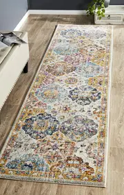 Rug Culture Multi Durable Moroccan Tile Runner Rug