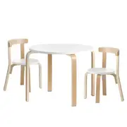 Kids Table & Chair Set - 3PCS - White