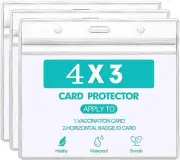 3 Pack WATERPROOF Zip CDC Vaccination Card Holder Record 4 x 3 Protector vaccine