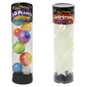 2x 12pc Great Explorations Glowing 3D Tube Assorted Solar System Fun Kids Toy 5+