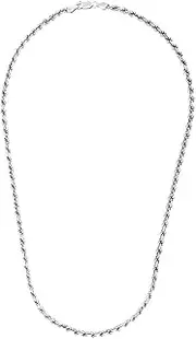 [JewelryWeb] Silver 22 Centimeters With Rhodium Finish 5mm Sparkle Cut Solid Rope Bracelet With Lobster Clasp Link-Bracelet for Women