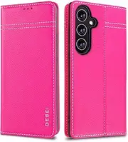 Genuine Leather Case for Samsung Galaxy A54 5G - Premium Leather Flip Case with Stand Function and Card Slots Flip Case Leather Mobile Phone Case Protective Cover for Samsung Galaxy A54 5G (Pink)