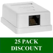 25 PACK RJ45 Ethernet Network Surface Mount Keystone Jack For Cat5E, Cat6 Cable