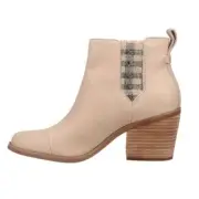 TOMS Womens Everly Plaid Round Toe Pull On Casual Boots Mid Heel