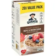 Quaker Instant Oatmeal, Maple & Brown Sugar, 20 Packets