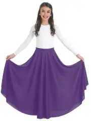 Body Wrappers 501 Womens Praise Dance Circle Skirt (Medium, Deep Purple)