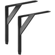Jetstream 12 In. L Black Iron Heavy Duty Shelf Bracket (2-Pack)