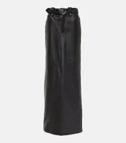 [Alessandra Rich] Alessandra Rich Mock-croc leather maxi skirt AU 12 black