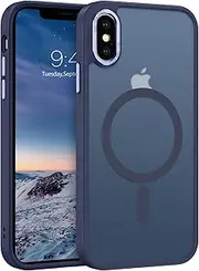 Telaso for iPhone X Case, iPhone Xs Phone Case Compatible with Magsafe Wireless Charging Translucent Matte Back Slim Shockproof Anti-Scratch Anti-Yellow Protective Magnetic iPhone X/XS Case, Navy Blue