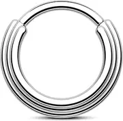 [Melighting] Three Layered Helix Earring Hoop 16g Cartilage Hoops Hinged Segment Ring Daith Piercings Conch Hoop Helix Piercing Jewellery Stainless Steel 316L Septum Rings Septum Piercings Jewellery