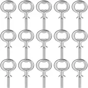 15 Pack Threaded Metal Bottle Opener Stainless Steel Flat Bottle Opener Inserts