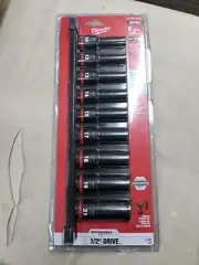 Milwaukee 49-66-7032 SHOCKWAVE 1/2" Impact Duty Drive Metric Socket Set - 9 PC