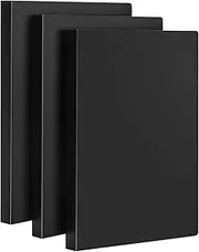 JEFURE A4 Display Folder with Plastic Sleeves, Display Book Folders with 40 Pockets, Presentation Folder, Project Folders for Storing Document and Certificate(3 Book, Black)