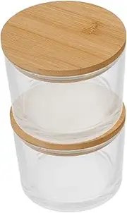 KAILIKETIY 2Pcs Glass Tealight Candle Holders Empty Aromatherapy Candle Cups with Lids for DIY Decoration Lightweight and Practical for Festivals and Home Use