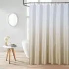 Gold Ombre Bathroom Shower Curtains for Bathroom,Gold and White Fabric Gradie...