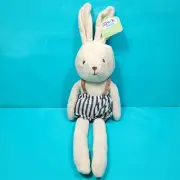 Bunny Rabbit Brown Plush Striped Shorts Suspenders Easter Stuffed Animal 20"